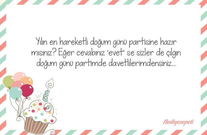 doğum günü davetiyeleri