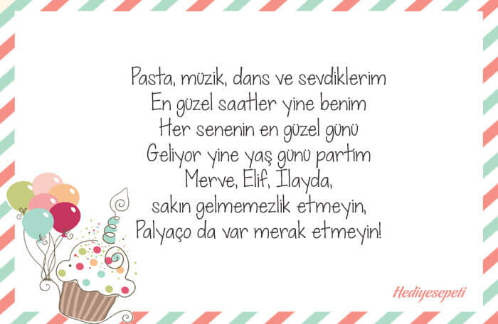 doğum günü davetiyeleri
