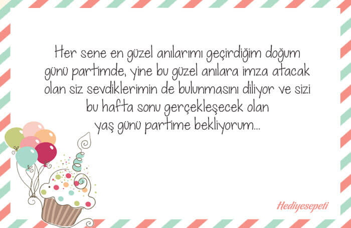 doğum günü davetiyeleri