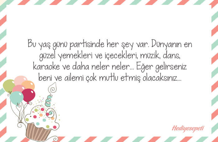 doğum günü davetiyeleri